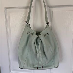 Vince Camuto Light Green Leather Hobo Bag